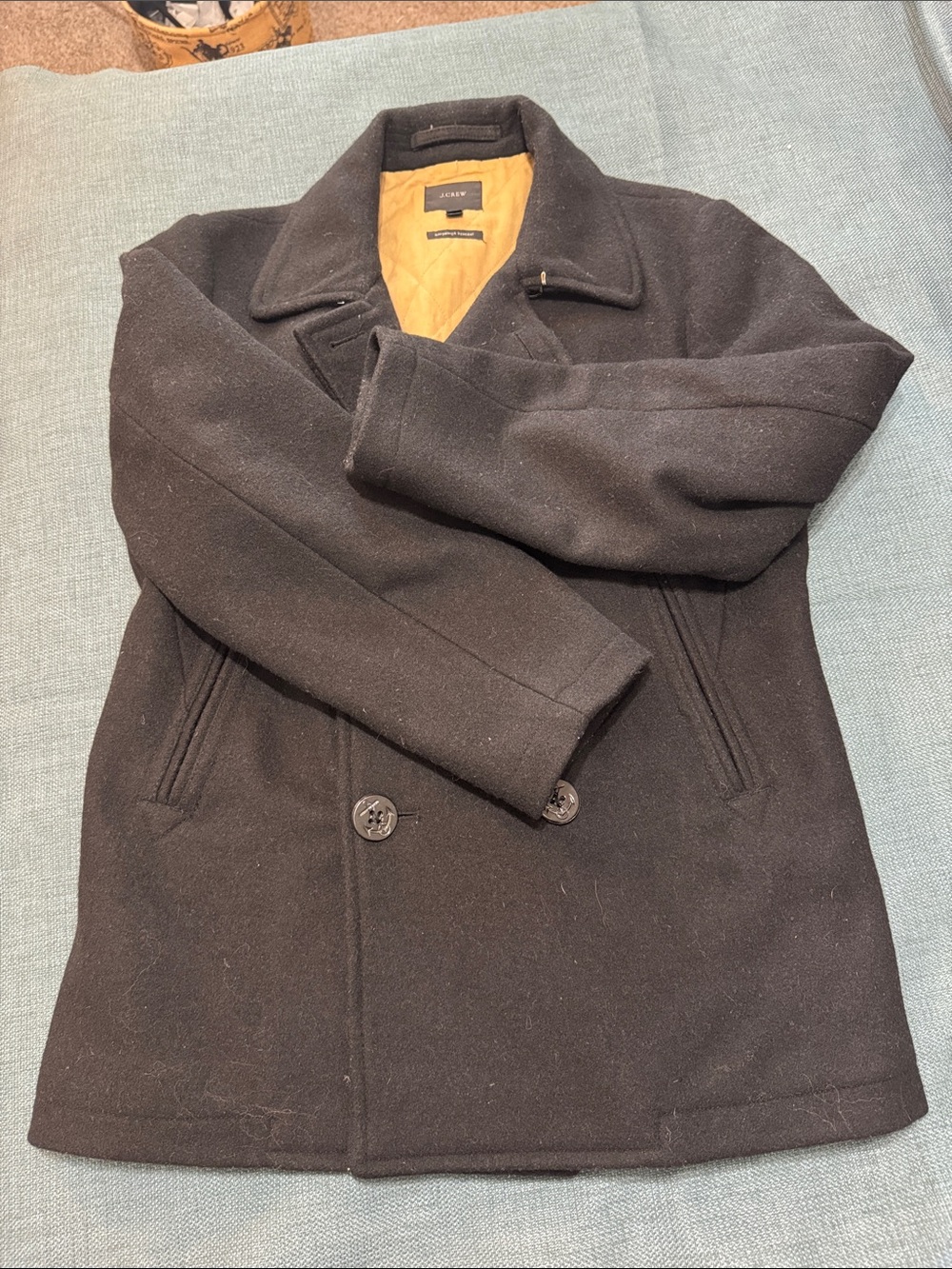 J. Crew Peacoat wool Bayswater 87195 medium Black Double-Breasted Men's luxury - Picture 10 of 12